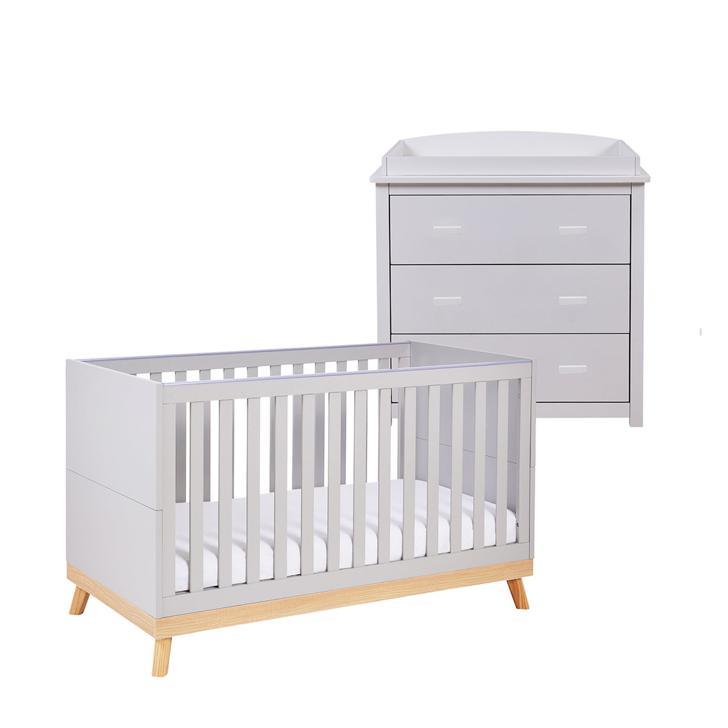 Babymore Mona 2 Piece Nursery Room Set - Grey