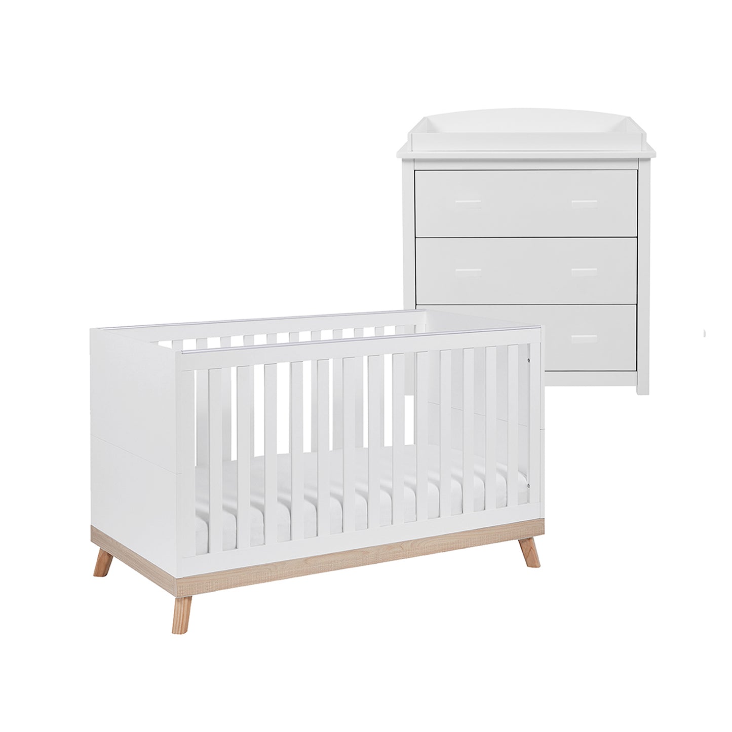 Babymore Mona 2 Piece Nursery Room Set - White