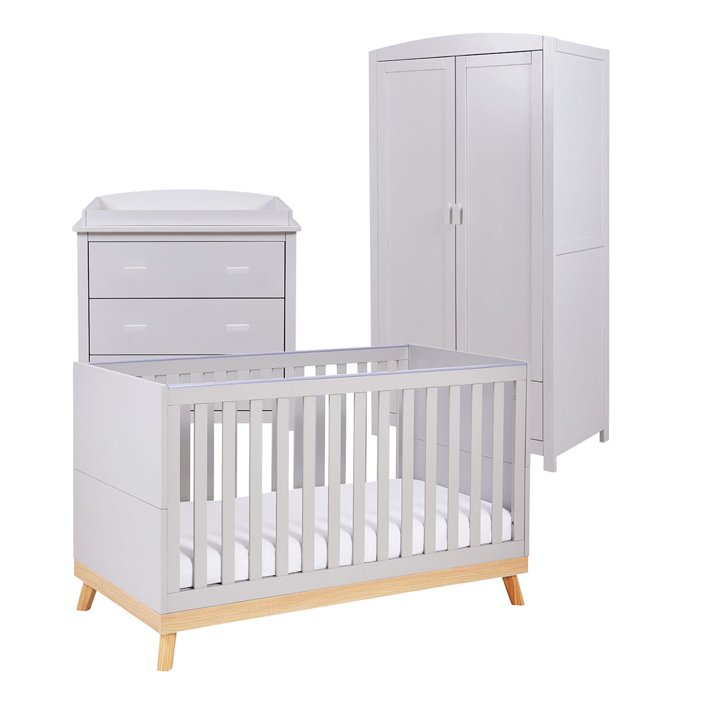 Babymore Mona 3 Piece Nursery Room Set - Grey