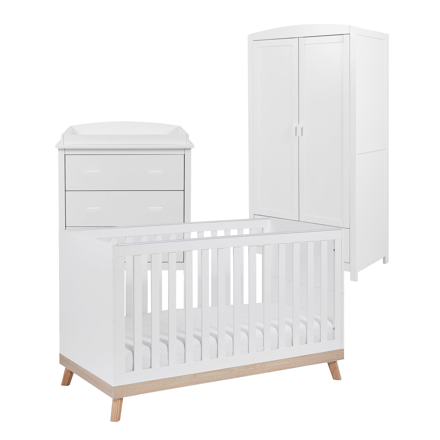 Babymore Mona 3 Piece Nursery Room Set - White