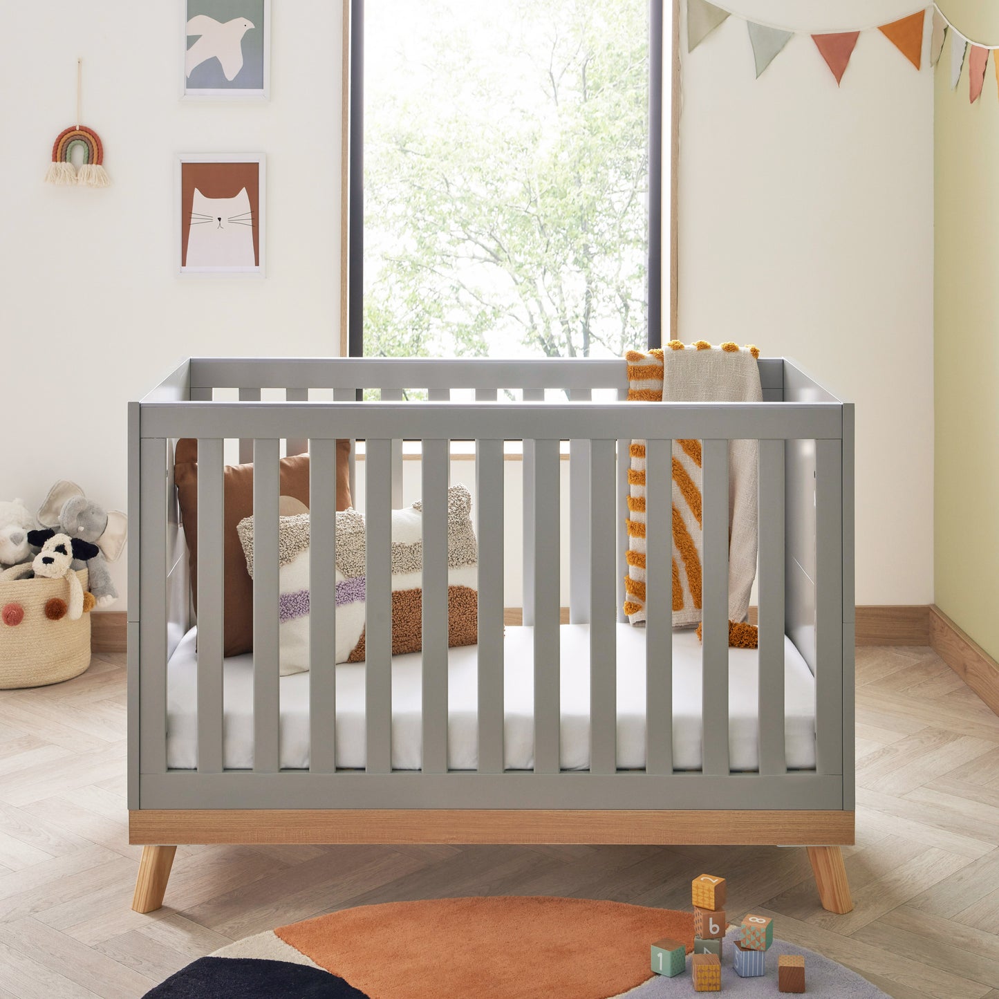 Babymore Mona Mini 2 Piece Nursery Room Set - Grey