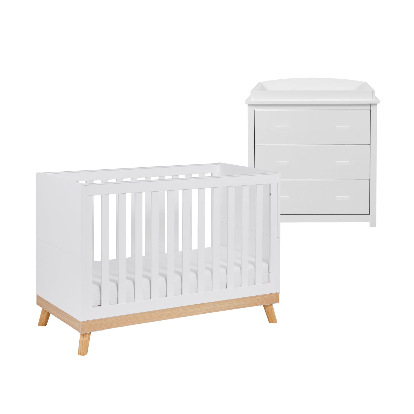 Babymore Mona Mini 2 Piece Nursery Room Set - White