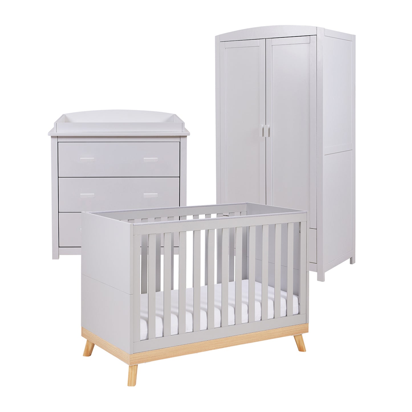 Babymore Mona Mini 3 Piece Nursery Room Set - Grey