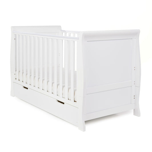 Obaby Stamford Classic Sleigh Cot Bed - White