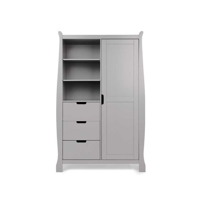 Obaby Stamford Sleigh Double Wardrobe - Warm Grey