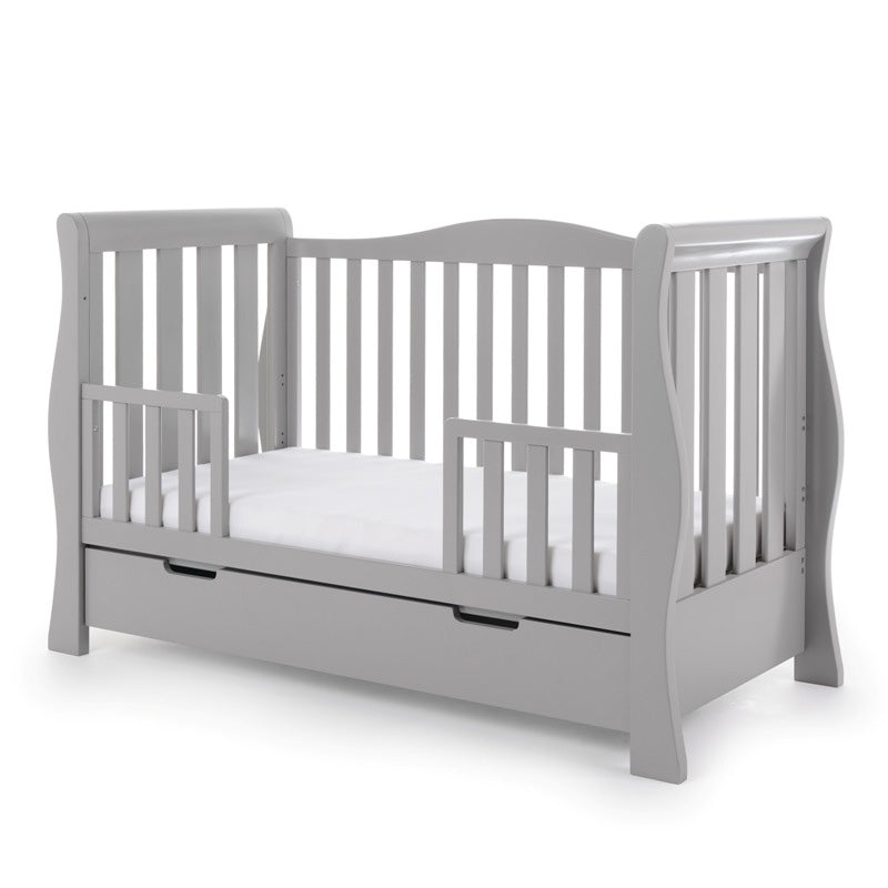 Obaby Stamford Luxe Sleigh Cot Bed - Warm Grey