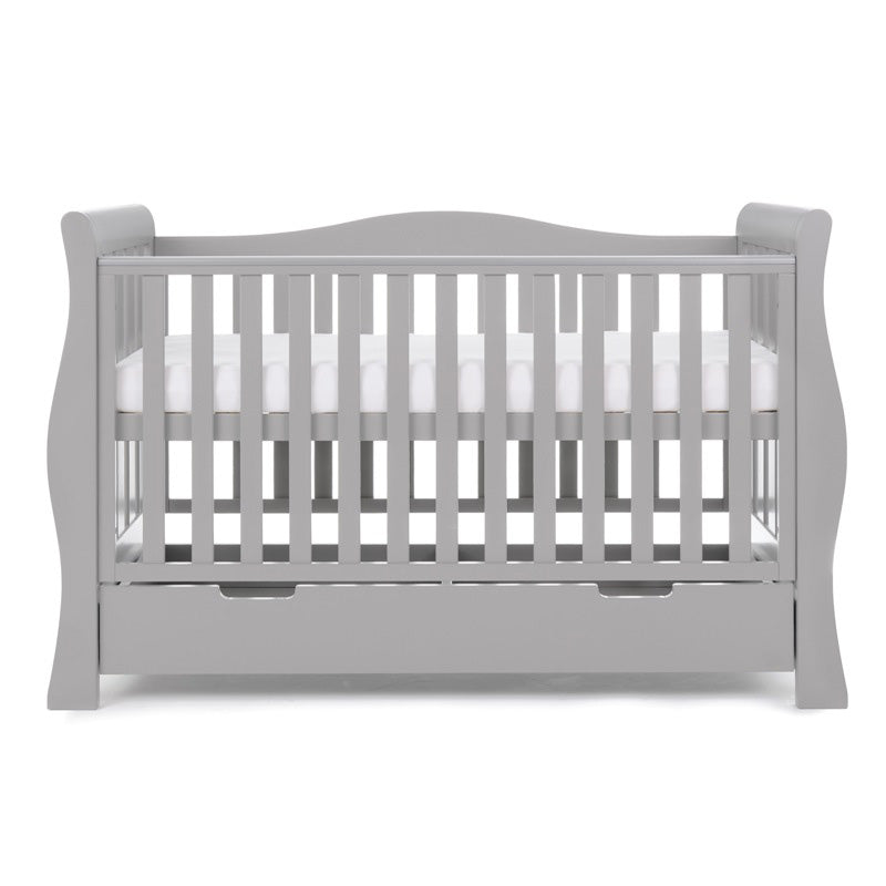 Obaby Stamford Luxe Sleigh Cot Bed - Warm Grey