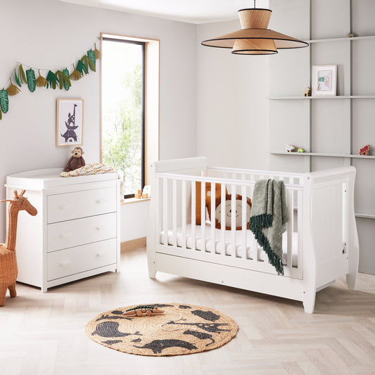 Babymore Stella 2 Piece Nursery Room Set - White